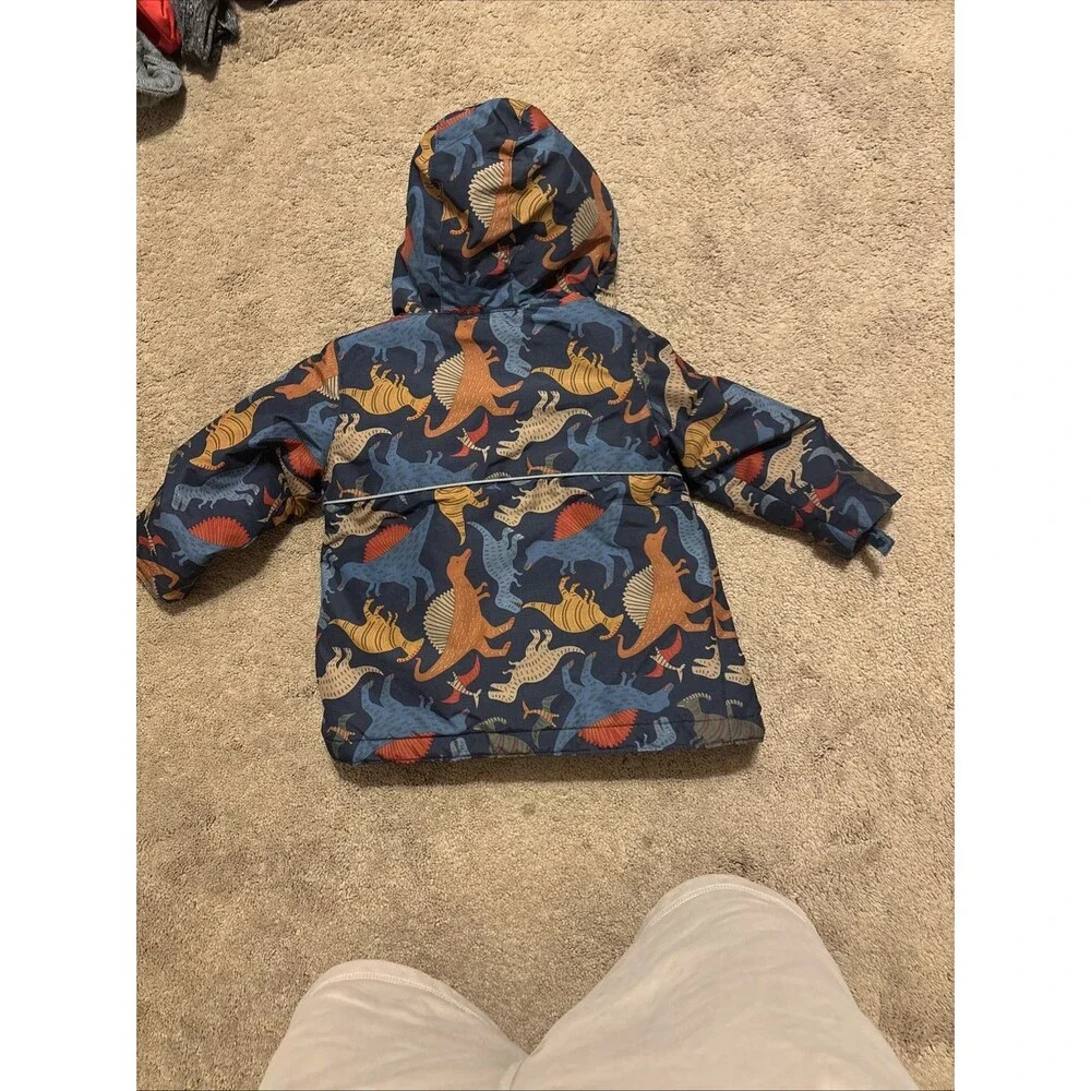 The Children's Place Boys Dinosaur Print 3 in 1 Hooded Blue Orange 3T